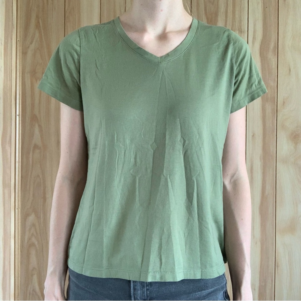 Sage Green V Neck Tee